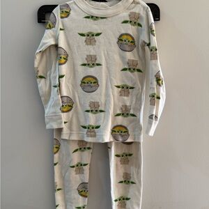 Star Wars Kids Pajama Set with Green Grogu and Cream Base